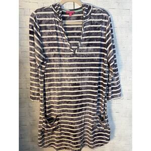 Sandiyea women’s pullover hoodie, striped lightweight, distressed cover-up